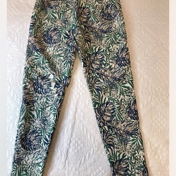 J.McLaughlin Margot Botanical Jacquard Blue/ Green Pants New Sz8 - Picture 6 of 9